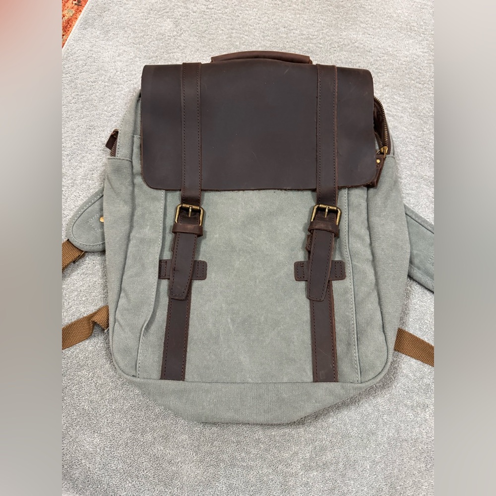 Stylish Green and Brown Backpack